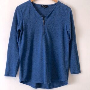 LILY MORGAN LONG SLEEVED BLUE HEATHERED TOP NWOT